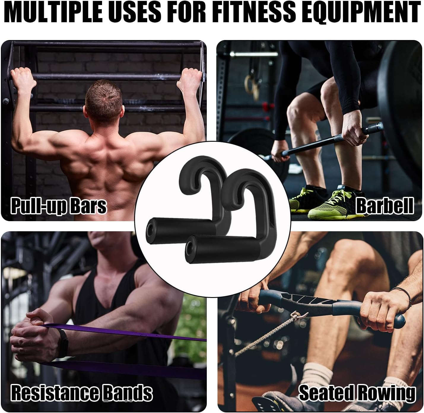 INDIAHUNK® Neutral Grip Handle Attachment for Pull-up Bars, Barbells & Resistance Bands – Comfortable Wrist-Friendly Workout Tool