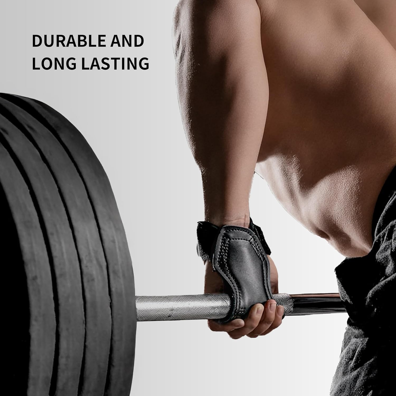 INDIAHUNK® Power Grips Weight Lifting Gloves – Full Leather, Heavy-Duty with Padded Wrist Wraps & Adjustable Grip Hooks for Gym, Deadlifts & Bodybuilding
