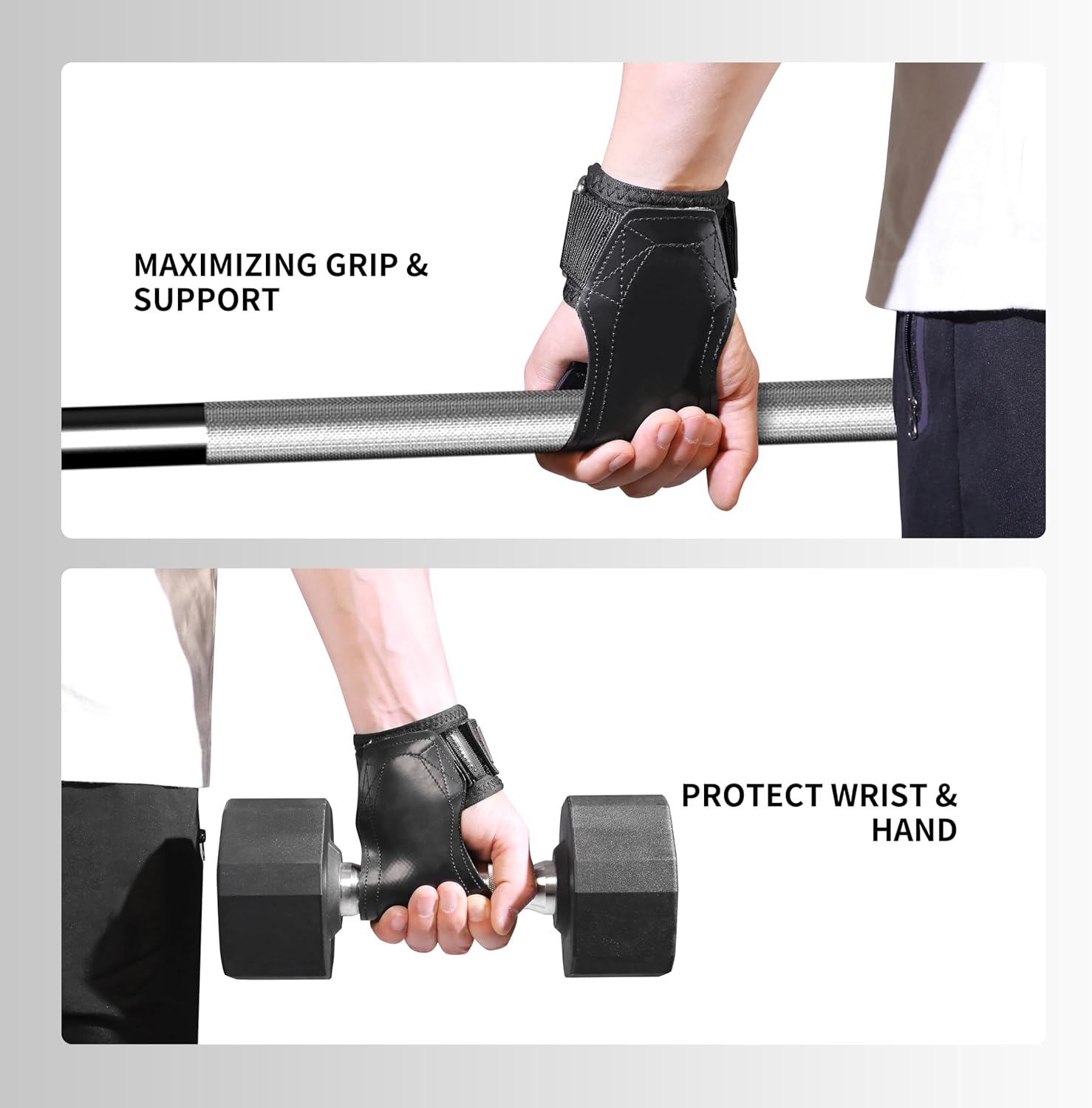 INDAIHUNK® Weight Lifting Grips (Pair) – Neoprene Padded Wrist Wraps for Heavy Powerlifting, Deadlifts, Rows & Pull-Ups"