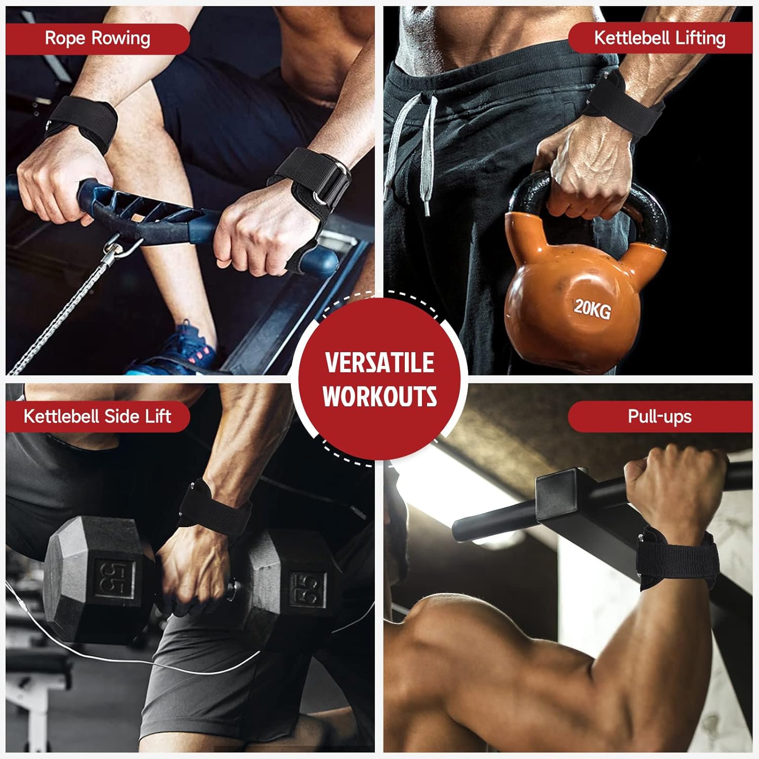 INDAIHUNK® Weight Lifting Grips (Pair) – Neoprene Padded Wrist Wraps for Heavy Powerlifting, Deadlifts, Rows & Pull-Ups"