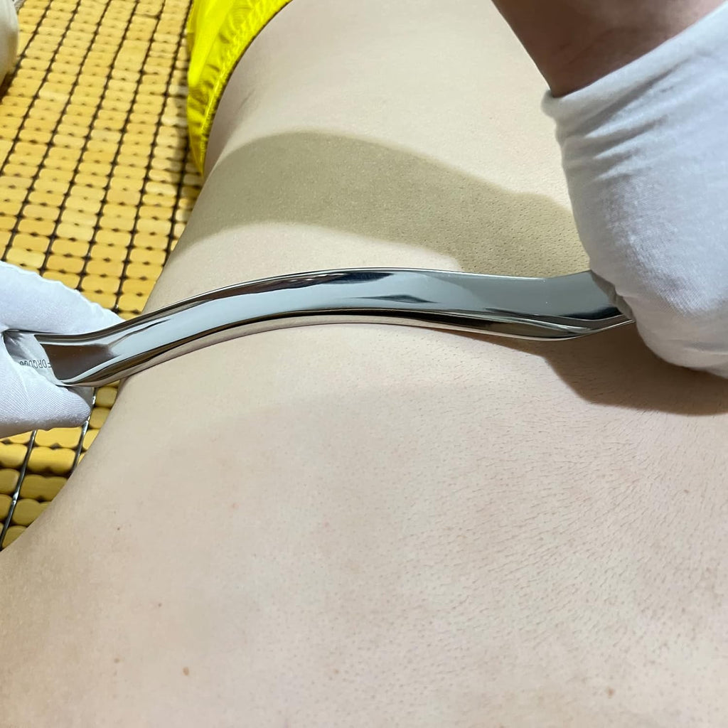 INDIAHUNK® Stainless Steel Gua Sha Scraping Massage Tool – Long Bar IASTM Tool for Soft Tissue Mobilization, Muscle Recovery & Deep Tissue Therapy