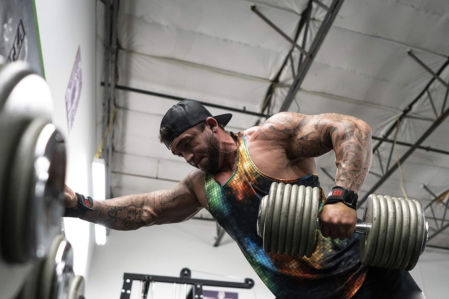 INDIAHUNK® Power Grips Weight Lifting Gloves – Heavy-Duty Gym Gloves with Padded Wrist Wraps & Adjustable Grip Hooks for Deadlifts, Pull-Ups & Bodybuilding ( purple )