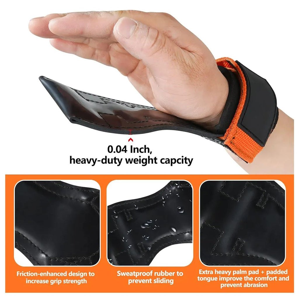 INDIAHUNK® Power Grips Weight Lifting Gloves – Heavy-Duty Gym Gloves with Padded Wrist Wraps & Adjustable Steel Grip Hooks for Deadlifts, Pull-ups & Bodybuilding