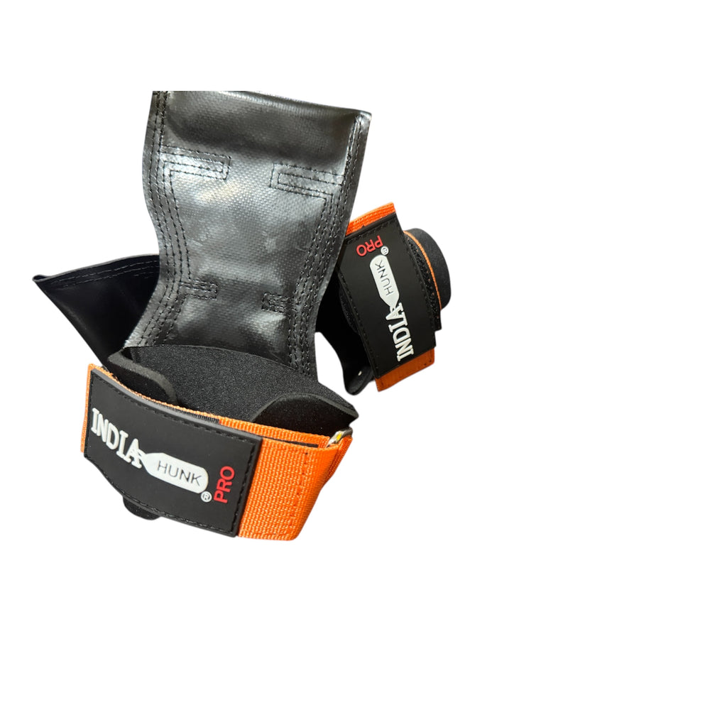 INDIAHUNK® Power Grips Weight Lifting Gloves – Heavy-Duty Gym Gloves with Padded Wrist Wraps & Adjustable Steel Grip Hooks for Deadlifts, Pull-ups & Bodybuilding