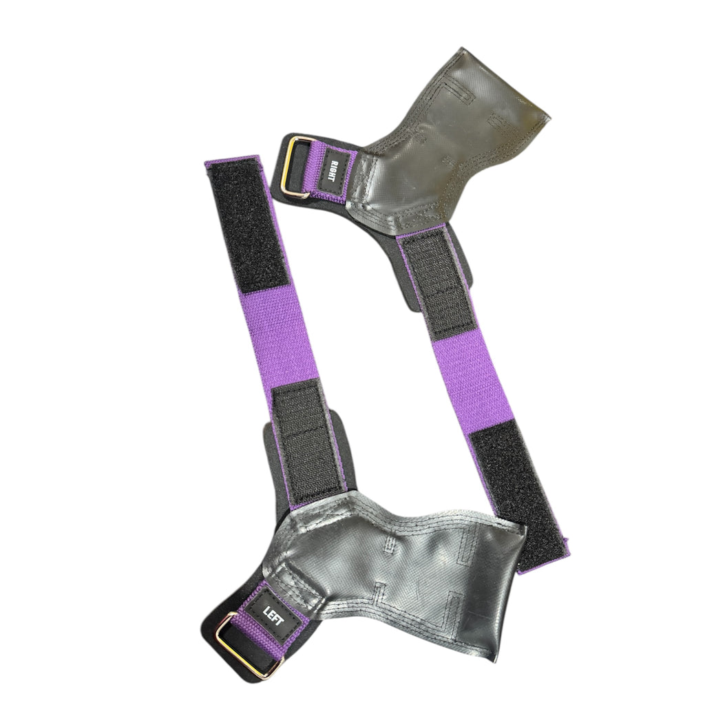 INDIAHUNK® Power Grips Weight Lifting Gloves – Heavy-Duty Gym Gloves with Padded Wrist Wraps & Adjustable Grip Hooks for Deadlifts, Pull-Ups & Bodybuilding ( purple )