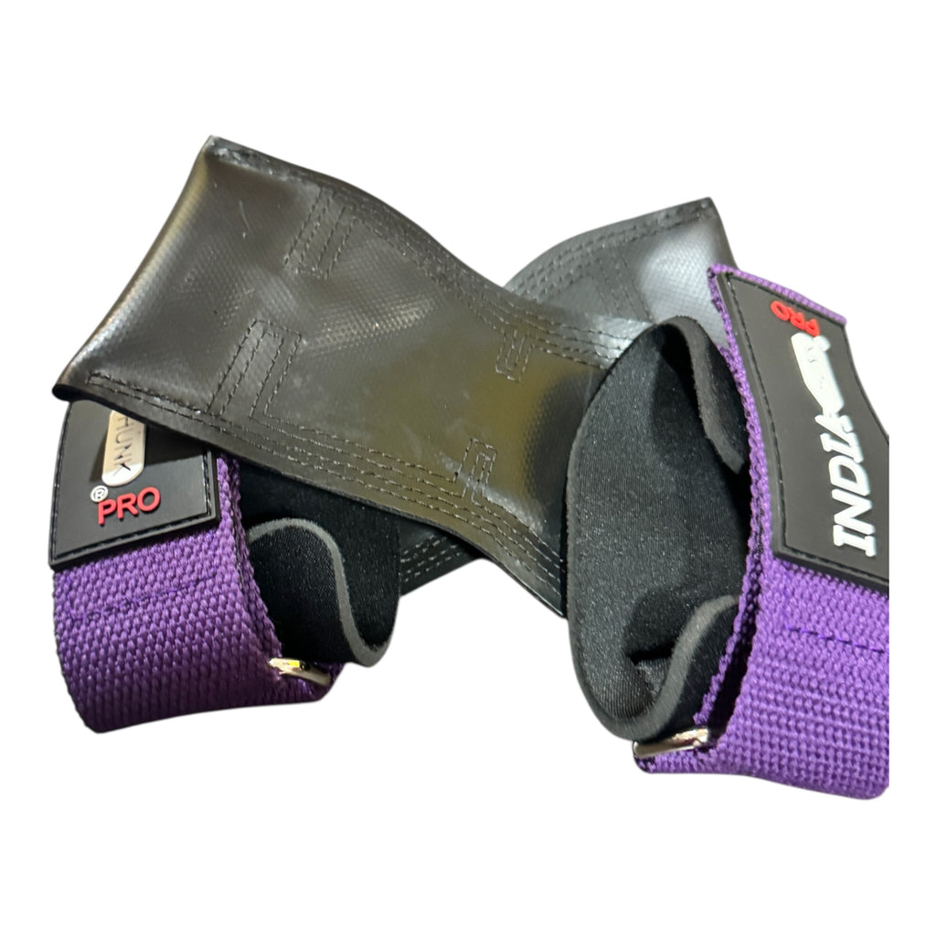 INDIAHUNK® Power Grips Weight Lifting Gloves – Heavy-Duty Gym Gloves with Padded Wrist Wraps & Adjustable Grip Hooks for Deadlifts, Pull-Ups & Bodybuilding ( purple )